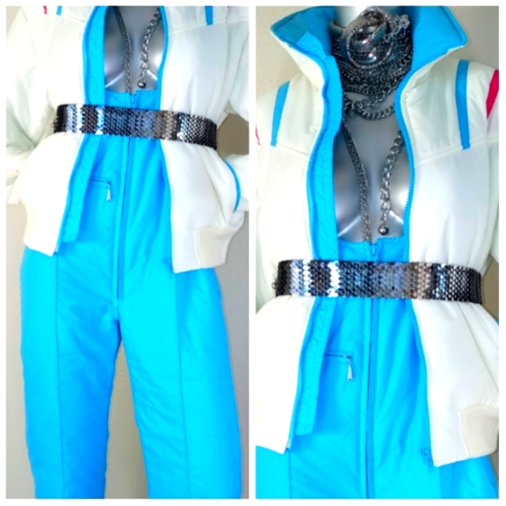 90S VinTage Two-Piece Color Block RETRO SnowSuit